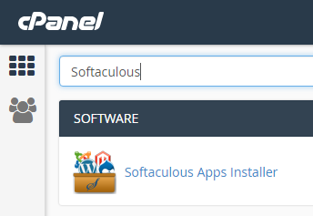 Search Softaculous in cPanel